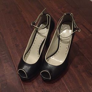 BCBGirls Black Peep Toe Heels
